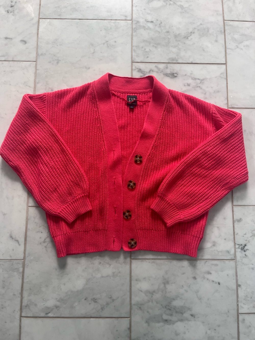 GAP Coral Button-Front Knit Cardigan